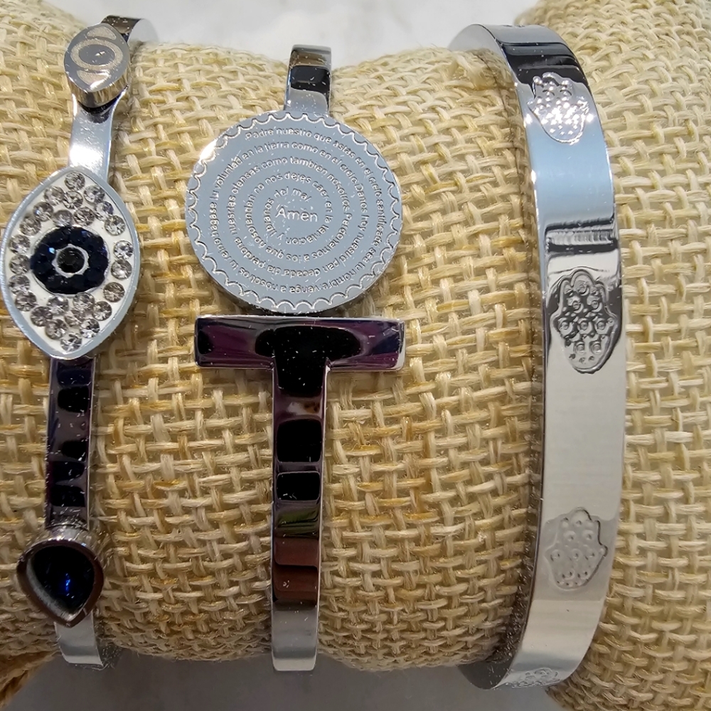 NEW Stainless Steel Bangle Silver Bracelets for women